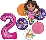 Anagram Dora's 2nd Birthday Party Supplies Foil Balloon Bouquet Decorations