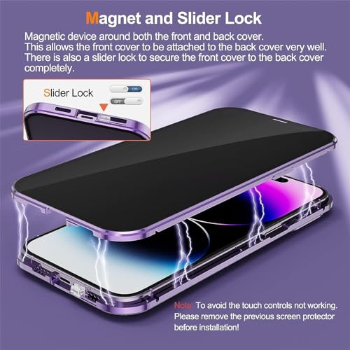 Coque magnétique anti-peep iPhone 15 avec verre double face - 5