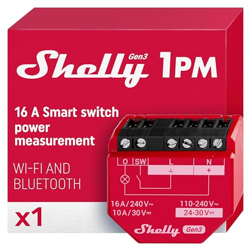 Shelly 1PM Gen3 interrupteur connecté Wi-Fi 1 canal domotique Alexa Google Home application