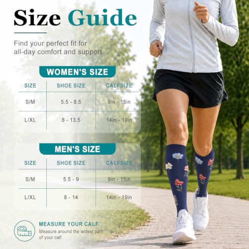 Image of COOLOVER Copper Compression Socks for Women and Men(6 Pairs)-Best Support for Running, Athletic, Travel