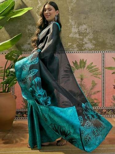 Image of SIRIL Women's Cotton Printed Saree With Unstitched Blouse Piece