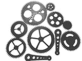 Generic Steampunk Gears Wall Decor - 10 Pieces - Black Wood Gears