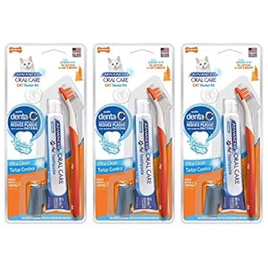 Nylabone 3 pack of advanced oral care cat dental kits  urban country home decor