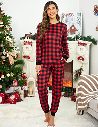 Ekouaer Family Christmas Pajamas Matching Sets Womens Mens Pjs Long Sleeve Sleepwear Holiday Lounge Sets