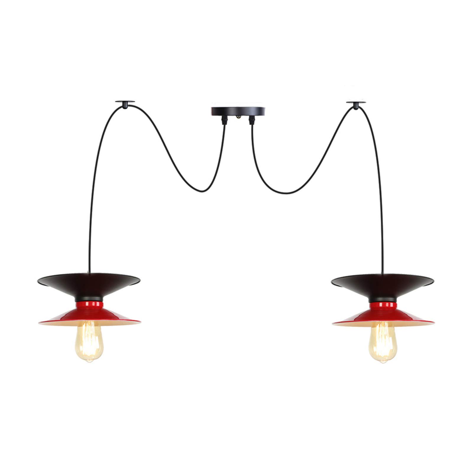 Lámpara colgante ajustable de bricolaje con diseño industrial vintage en metal para dormitorio