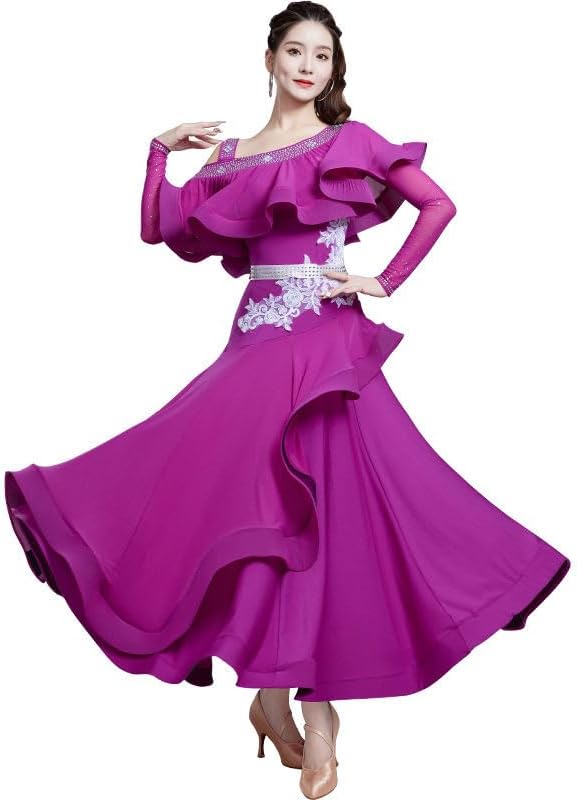 hapyours] 社交ダンスドレス フラダンスワンピース ボールルーム 競技