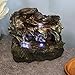 Sunnydaze Aged Tree Trunk Tabletop Fountain with LED Lights - 10-Inch