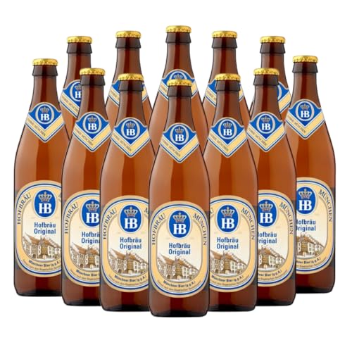 Hofbräu Original German Lager 12 x 500ml Bottles | 5.1% ABV | Authentic Bavarian Helles Lager from Munich