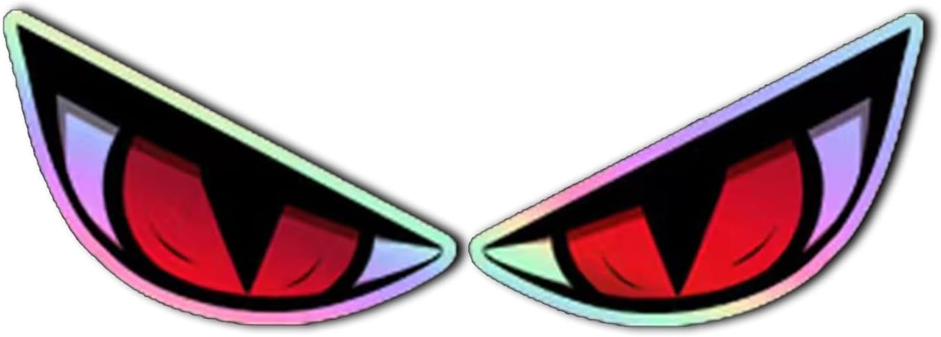 Devil - Eye Shaped Reflective Stickers: Ignite Your Ride's Personality (C, L)