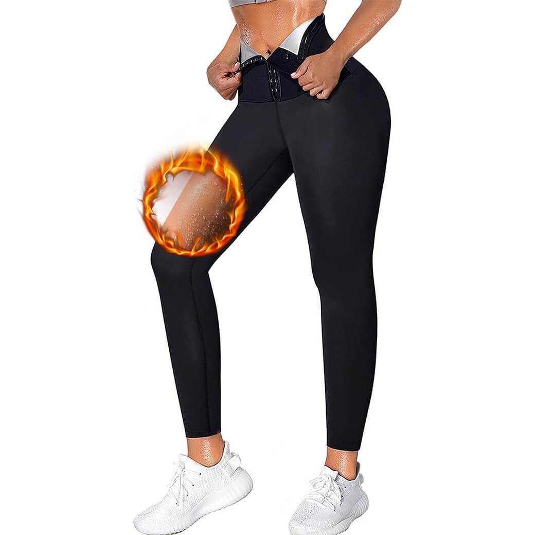 LIPIODOL Sauna Sweat Pants for Women High Waist Slimming Leggings Neoprene Pants Body Shaper Thermo Compression Workout Tights