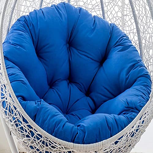 Image of KYNE Microfibre Cushion for Hanging Basket Round Shape Swing Chair Cushions for Outdoor Egg Swing Chair Garden Swing, Seat Padded Pillow Cushion (Navy Blue)