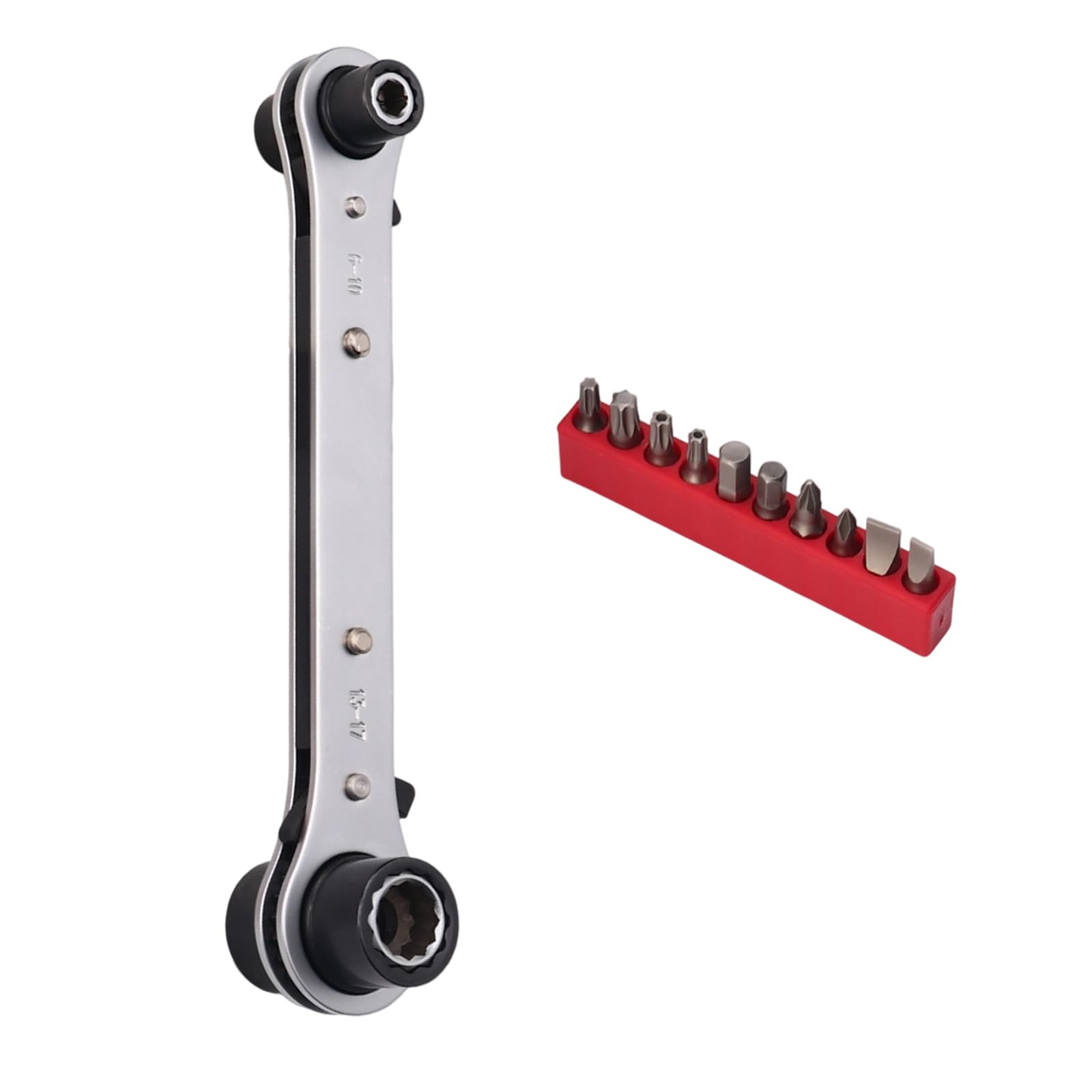 Direction 6 Point Sockets Wrench Double Head Design High Carbon Steel Construction Ergonomic Grip Adjustable Ratcheting Wrench