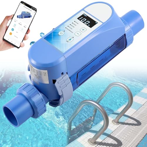 SUNBGRPYE Generador De Cloro Salino, Clorador AutomáTico para Spas, Panel Digital | Limpieza AutomáTica, Generador De Cloro Salino Adaptable para Piscinas De 18-85m³ 4g/h