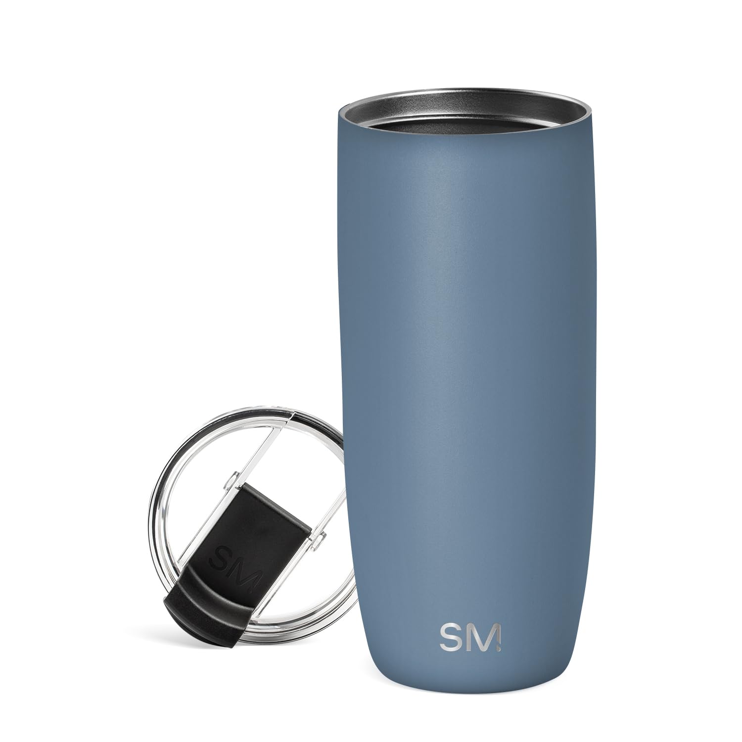 Simple Modern Travel Coffee Mug Tumbler with Flip Lid | Reusable Insulated Stainless Steel Cold Brew Iced Coffee Cup Thermos | Gifts for Women Men Him Her | Voyager Collection | 20oz | Blue Dune