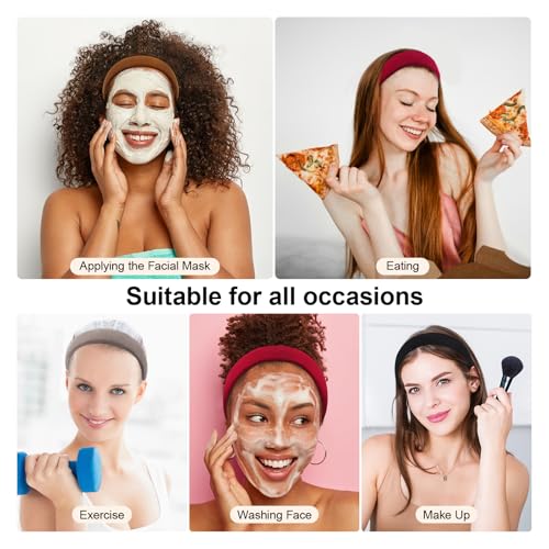 Image of DRESHOW 4 Pcs Velvet Wide Headbands for Women Girls Turban Vintage Boho Head Bands Fashion Non Slip Head Wraps Hoop Hair Accessories