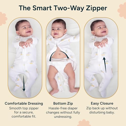Image of NINTARABABY Zip-Up Footed Bodysuit - 100% Organic Cotton Sleeper