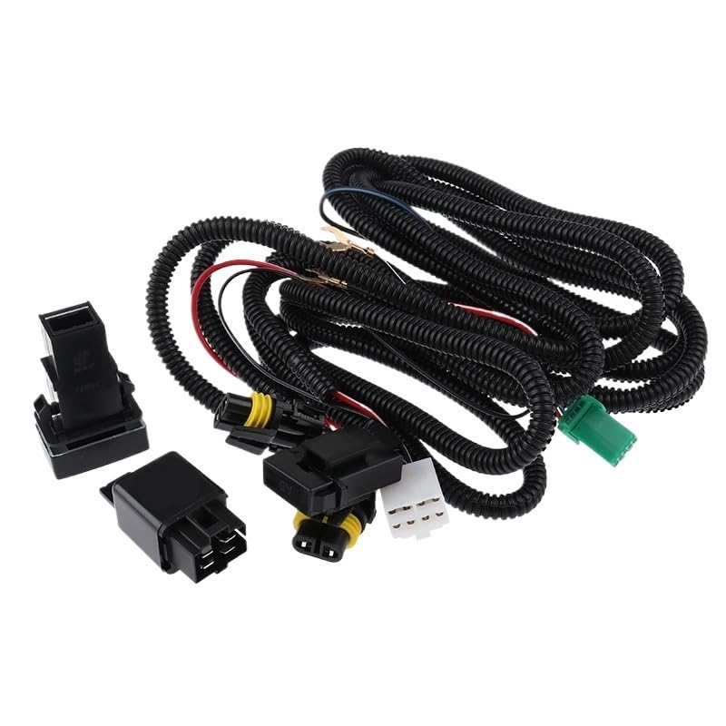 1 PCS Interruptor de luz antiniebla Arnés de cableado Cable Indicadores L*/ED Interruptor 12V 40A Relé H11 Arnés de cableado de luz antiniebla Enchufes