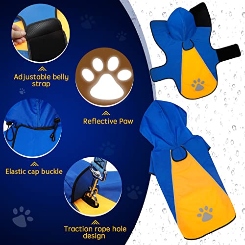 Flashseen Dog Raincoat Lightweight Waterproof Large Pet Dog Rain Jacket With Strip Reflective & Leash Hole Winter Dog Vest Warm Rain Coats Safety For Dogs And Puppies(Blue-Orange, X-Large) #TOP3