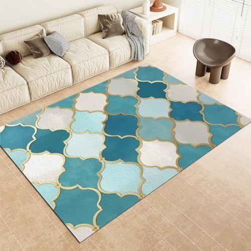 Reticolo Geometrico Linee In Oro In Lavatrice Non Lavabile Non Slittata Tappeto Tappeto A Pile Corta Per Soggiorno Camera Da Pranzo Camera Da Letto Ufficio E Vivaio,