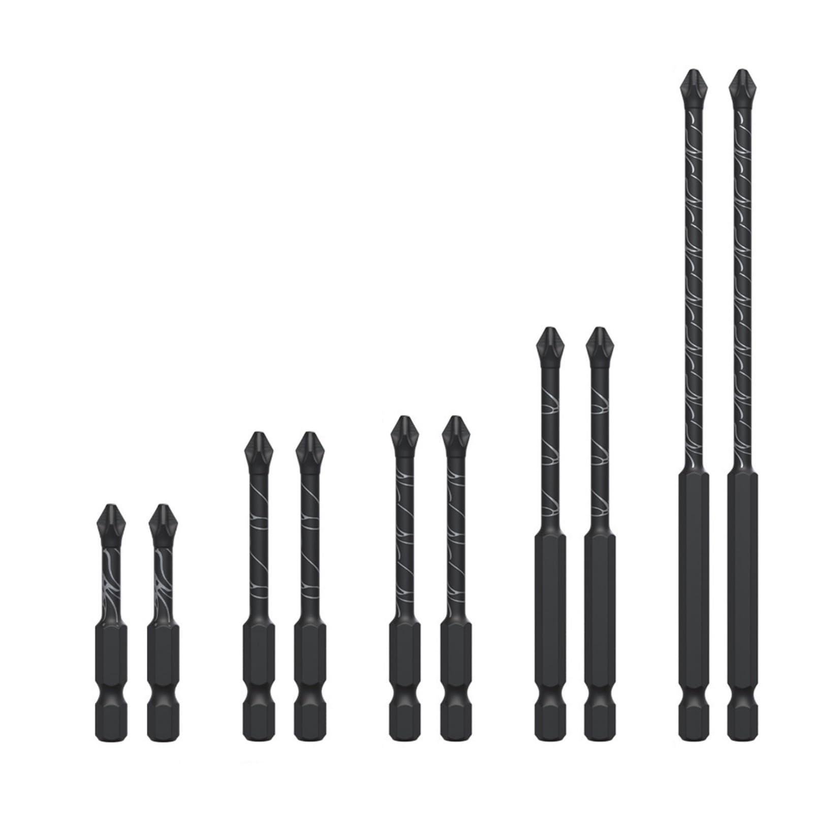 5 / 10PCS Tip Screwdriver Bit Hexagonal Shank Antislip Alloy Multi-Length Steel Impacts Driver Bit