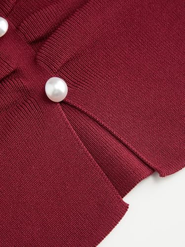 Image of CIDER Faux Pearl Tube Tops for Women Split Hem Knit Crop Y2K Going Out Tops | Cute Ruched Tops, Spring Summer Outfits, Vacation, Concert