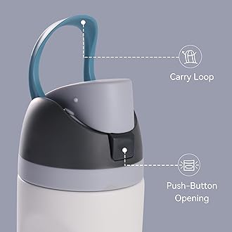 Ruzkq Replacement Lid for Owala Freesip, Compatible with Owala Cup 16oz 24oz 32oz 40oz, One Button Water Bottle Top Lid Replacement Accessory, Leakproof, BPA-Free (Grayish Blue)