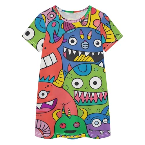 Vestido infantil de monstruos coloridos para juegos de verano