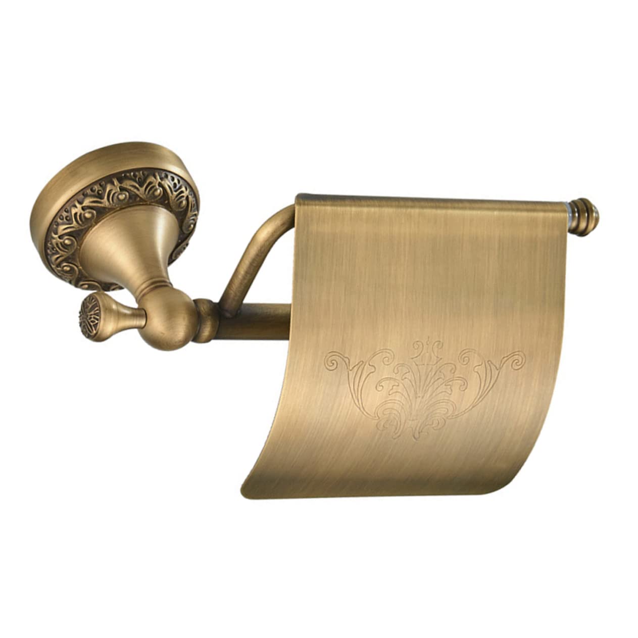 Tofficu Portarrollos de Papel Higiénico de Pared en Cobre Dorado, Soporte Resistente para Baño del Hogar y Hotel, Diseño Simple y Elegante