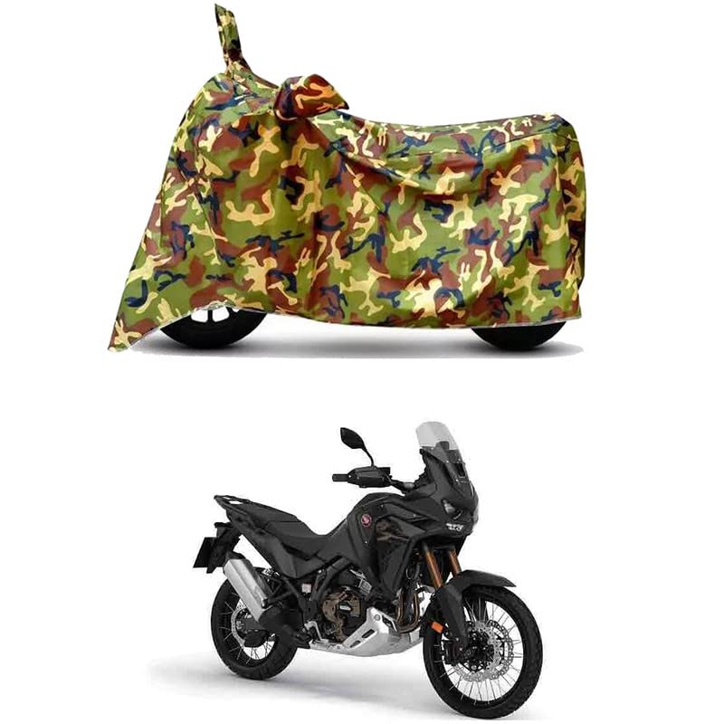 Image of Waterproof 100% PVC Coated Bike Scooty Two Wheeler Body Cover Compatible for Honda Africa Twin Manual /UV-Rays /Heat Protection /Birds Dropping /Scratchproof /Dust Proof /All [6X6 Jungle Print]
