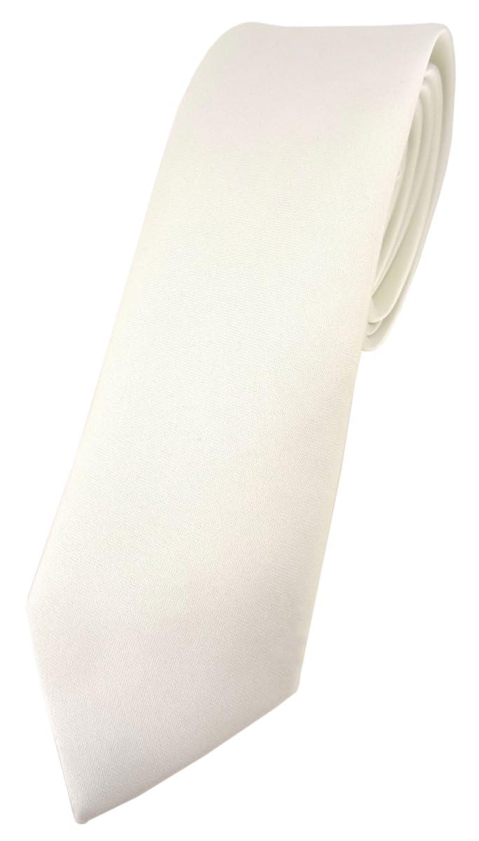 Tigertie Men's Crème-White Plain Necktie Tie Ties - Off-White - One Size