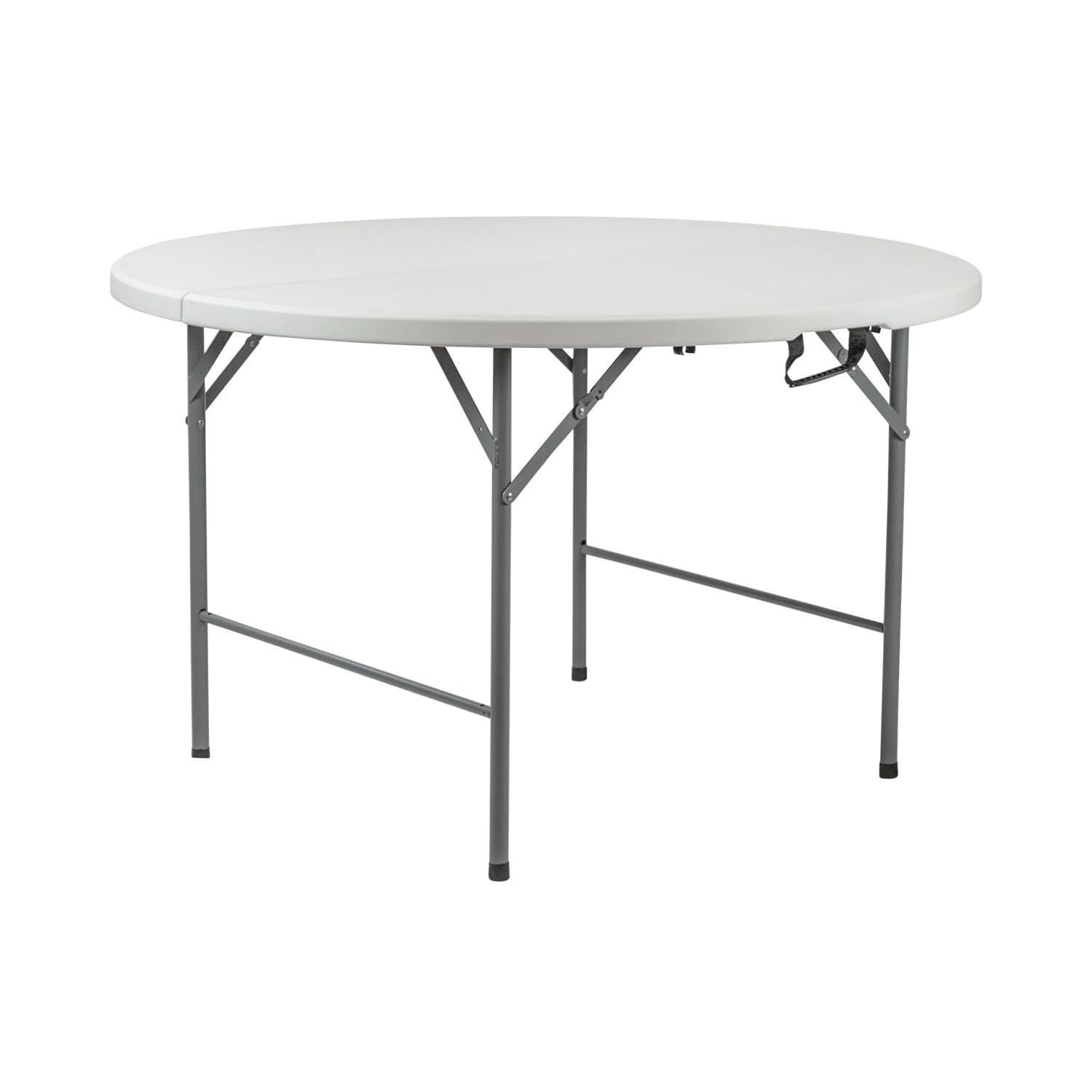 7H SEVEN HOUSE Mesa Plegable Redonda Efecto Granito Blanco Ø121x74cm 7house