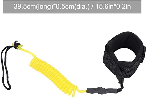 Miniatura 3 de Wbestexercises - Correa de remo para jóvenes, cuerda de pierna en espiral de 0.197 pulgadas, repuesto de repuesto para tabla de surf (amarillo)