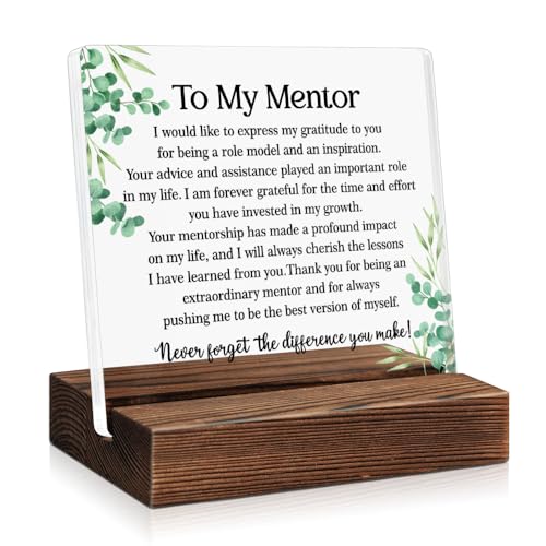 PUVOXHO To My Mentor Appreciation Acrylic Sign with Wooden Stand, Retirement...
