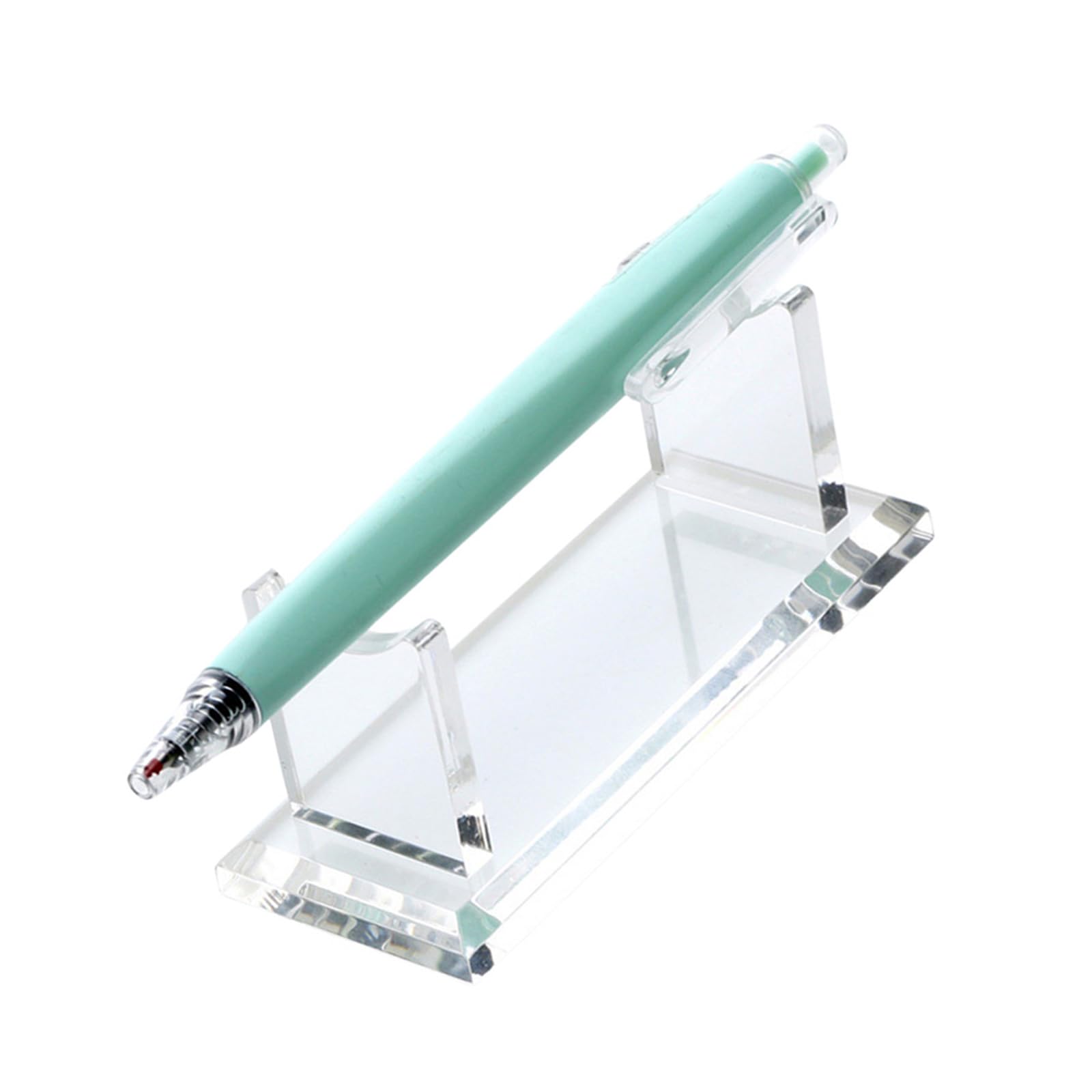 HENYGEN Clear Acrylic Pen Holder Stand Pen Display Rack Modern Crystal Look Desktop Organizers Tray for Offices and Home Decor Display Rack