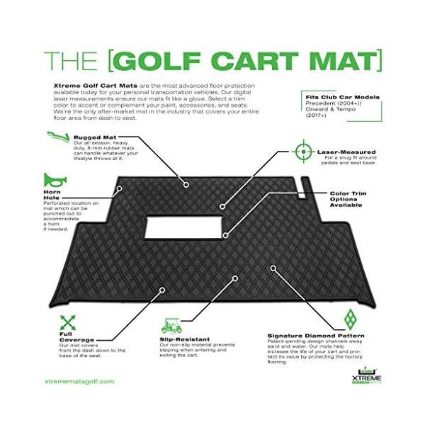 Xtreme Mats Club Car Golf Cart Mat, Full Coverage Golf Cart Floor Liner