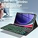 Backlit Keyboard Case for Samsung Galaxy Tab S10 Lite/ S10 FE/ S9 FE 5G 10.9 Inch/Tab S9 11 Inch with Screen Protector, Wineecy 7 Colors Light Detachable Wireless Keyboard PU Leather Folio Case