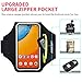 Running Armband with Earphone Bag Cell Phone Armband for iPhone 16 15 Pro 14 Plus 13 11 XR XS, Galaxy S24/S10 Water Resistant Sports Phone Holder Case & Zipper Slot Car Key Holder for 6.7 inch Phone