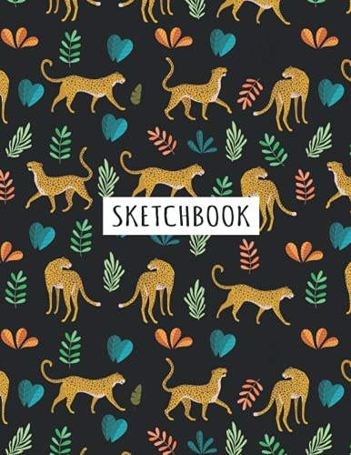 Cheetah Sketchbook: Cheetah Blank Page Sketchbook To Write Notes, Notepad, To Do Lists, Sketching, Cheetah Pattern Sketch Drawing Design