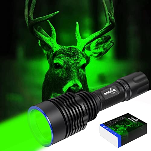 ANEKIM UC20Pro Green Hunting Light Kit, 1783m Spotlight 2200 High Lumen Predator Light for Tactical Flashlight for Hog Coyote and Varmint Night Hunting