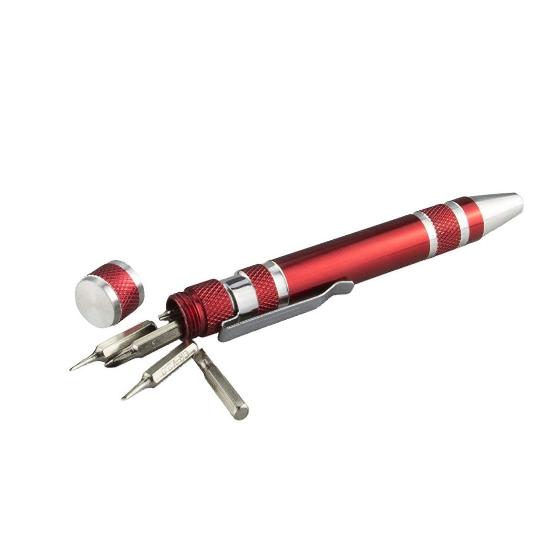 DIY Crafts 8 in 1 Mini Screwdriver Small Screwdrivers Set Mix Colour Tiny Multi Repair Tools Kit Pen Style Precision Gadgets Repair Tool Kit (Pack Of 1 Pc, Random Colour Red)