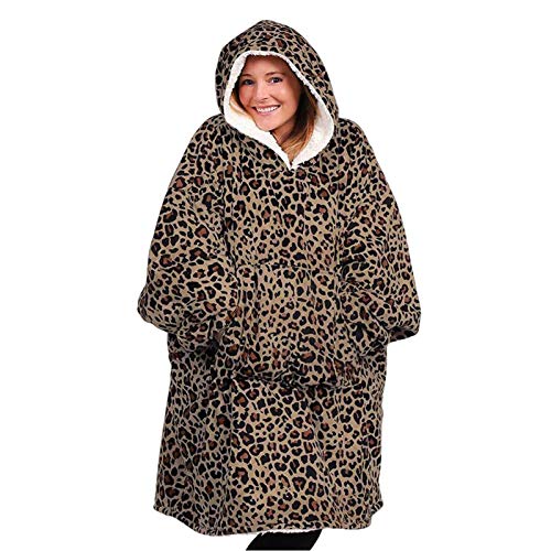 Ritapreaty Manta de suéter con Capucha, Manta de Franela con Bolsillo, súper Suave, cálida, cómoda, portátil, para TV, para Hombres, Mujeres, Adolescentes, Talla única