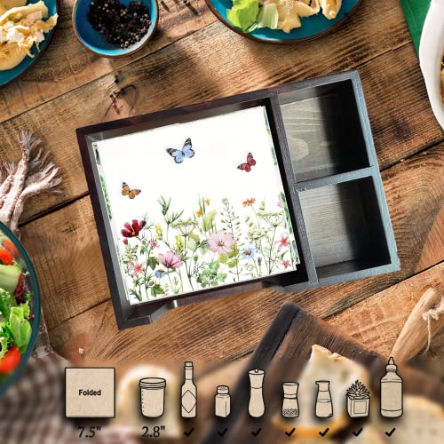 Napkin Holder For Kitchen Table, Wood Napkin Dispenser Modern Standing Metal Paper Holder For Dining Table Farmhouse Cocktail Picnic Bar (Salt And Pepper) #TOP1