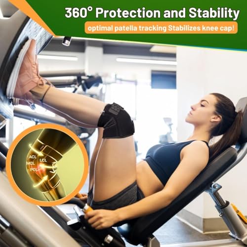 Image of Knee Caps for Women for Pain Relief - Premium Knee Cap for Men Pain Relief - Adjustable Knee Support for women knee pain, Joint Stability, Arthritis, and Injury Recovery -Breathable Design (Pack of 2)