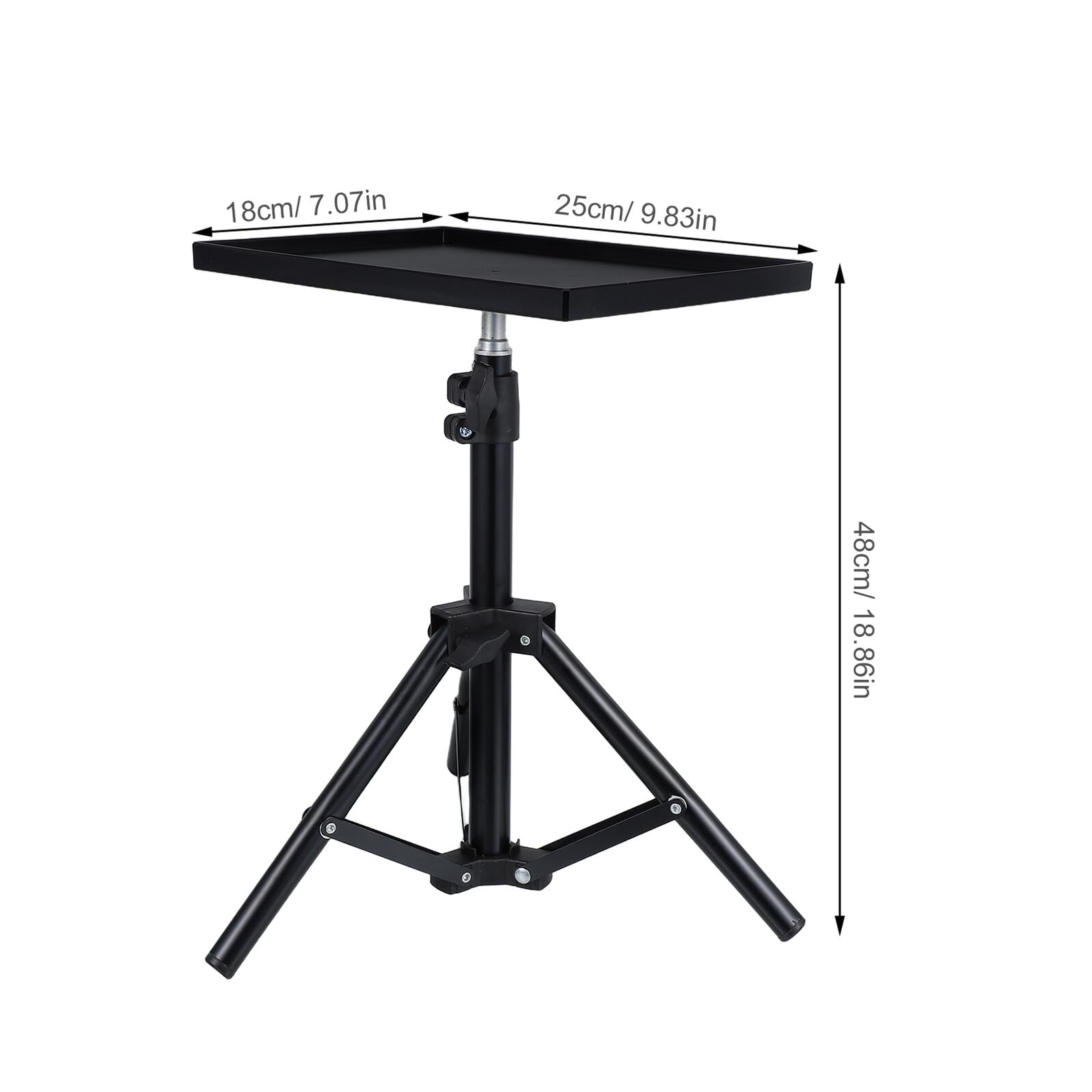 Trépied pour Projecteur Réglable en Hauteur 30 à 50cm Abs Fer Noir