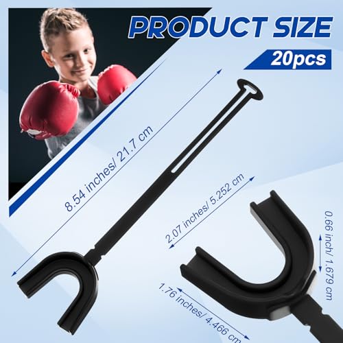 Dunzy 20 Pcs Football Mouth Guards with Strap Bulk Sports Mouthguard Bulk Football Mouthpiece Mouth Protector for Wrestling Boxing Lacrosse Hockey Taekwondo(Black,Youth) by Dunzy - Image 2