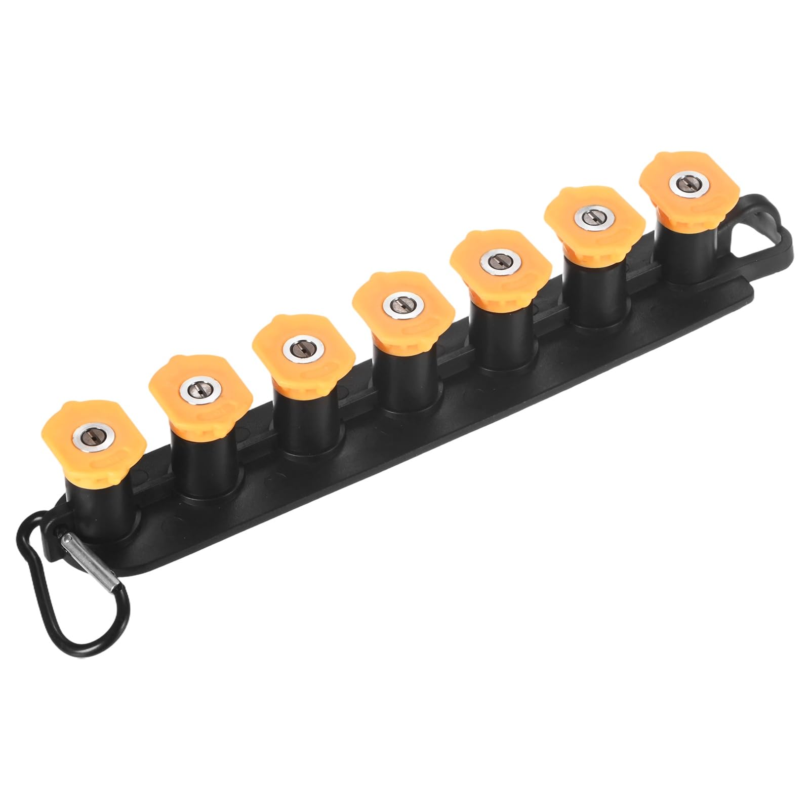 M METERXITY 7-Pack Pressure Washer Nozzle Tips with Holder, 1/4 Inch Quick Connect, 4000PSI 15 Degrees Power Washer Nozzle Tips for Car/Wall/Exterior Surface Cleaning, Orifice 4.0 [Yellow]