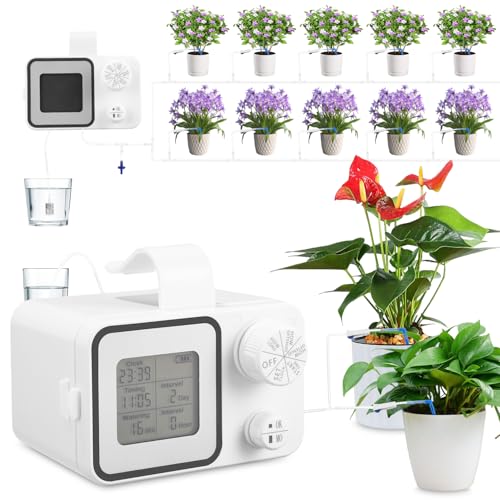 Zaxiva Automatisches Bewässerungssystem für 15 Pflanzen mit Timer, Type-C, einstellbaren Tropfern, Tropfbewässerung, Bewässerungscomputer für Zimmerpflanzen, Innen, Garten, Balkon und Gewächshaus Zaxiva Automatisches Bewässerungssystem für 15 Pflanzen mit Timer, Type-C, einstellbaren Tropfern, Tropfbewässerung, Bewässerungscomputer für Zimmerpflanzen, Innen, Garten, Balkon und Gewächshaus