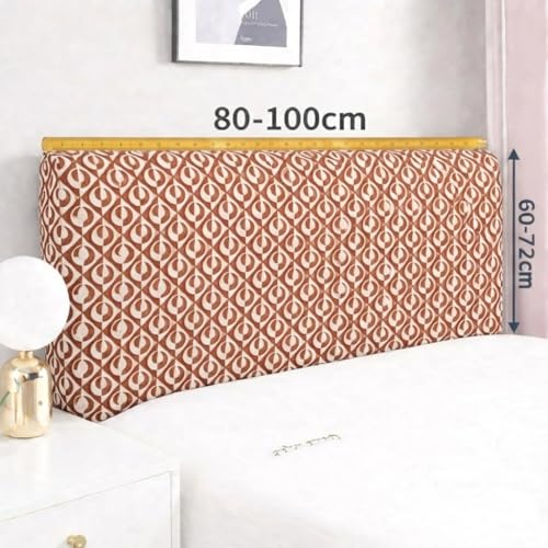 Image of HOMETHREADS Stretchable Lycra /Velvet Bed Cover | Soft, Dust-Proof & Wrinkle-Resistant Bed Back Protector | Fits Leather, Wooden & Fabric Bedsides (Coffee, 90x65Cm)