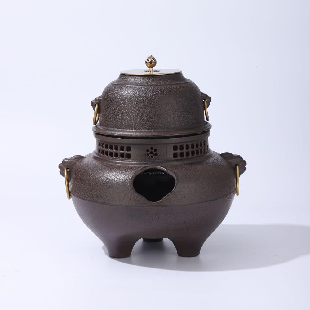 Amazon | Fiauvx 茶釜 風炉釜 切合鬼面風炉 茶釜添え 鉄風炉 茶道具