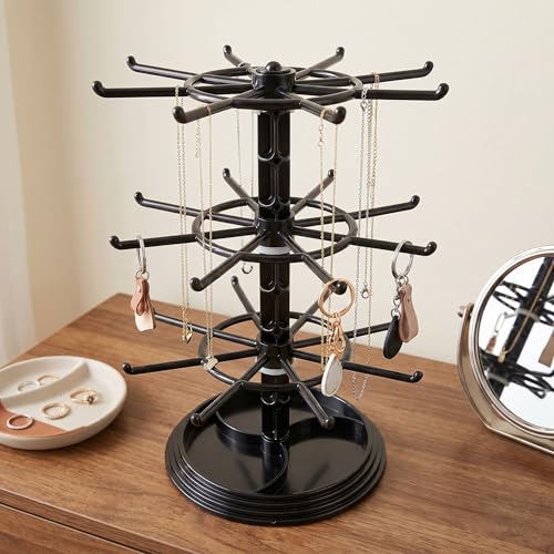 Dzrige 3-Tier Rotating Keychain Display Stand Jewelry Tower Holder - image 3